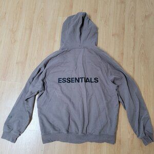 ESSENTIALS Fear of God Zip Hoodie Brown-Taupe Size Small S